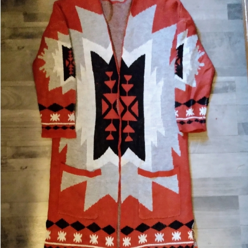 Roxy Rustic Aztec Long Cardigan